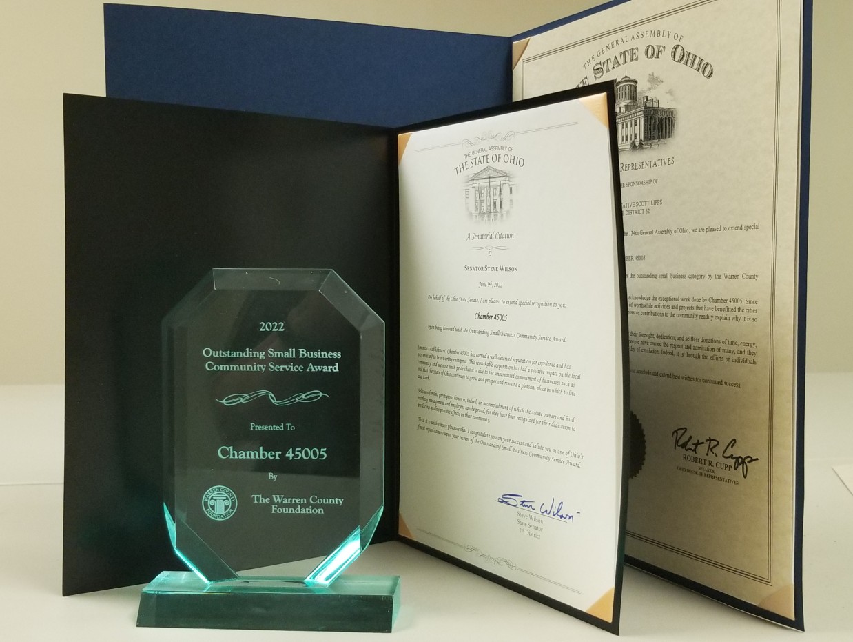 Lucite award and two paper proclamations